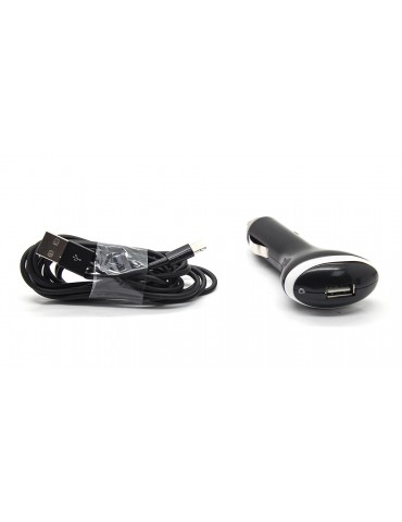Single USB Car Cigarette Lighter Charger Adapter w/ Apple Compatible 8-pin Data / Charging Cable
